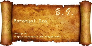 Baronyai Iza névjegykártya